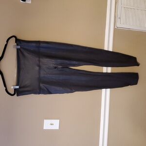 Spanx Black Shiny Leggings Size 1X
